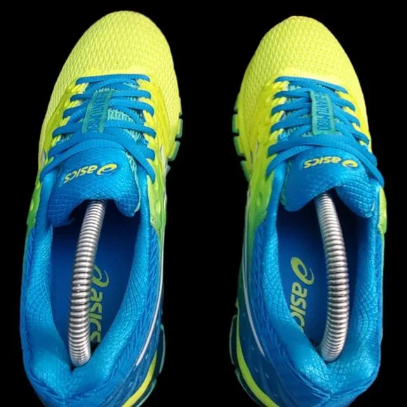 Asics GEL-Quantum 180 Performance Running Shoe, 8.5, Safety Yellow and Blue - Picture 9 of 11
